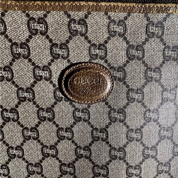 Gucci Plus Beige and Brown Monogram Zipper Large Pouch or Clutch - Picture 7 of 9
